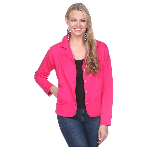 fuchsia jean jacket
